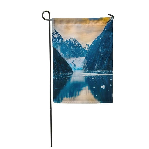 POGLIP Blue Sawyer Glacier at Tracy Arm Fjord in Alaska Garden Flag Decorative Flag House Banner 28x40 inch