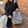 thumbnail image 5 of HUISZJ Leopard Print Laptop Backpack, Retro Casual Backpack, Fuzzy Aesthetic Backpack for Work Travel Outdoor (White), 5 of 10
