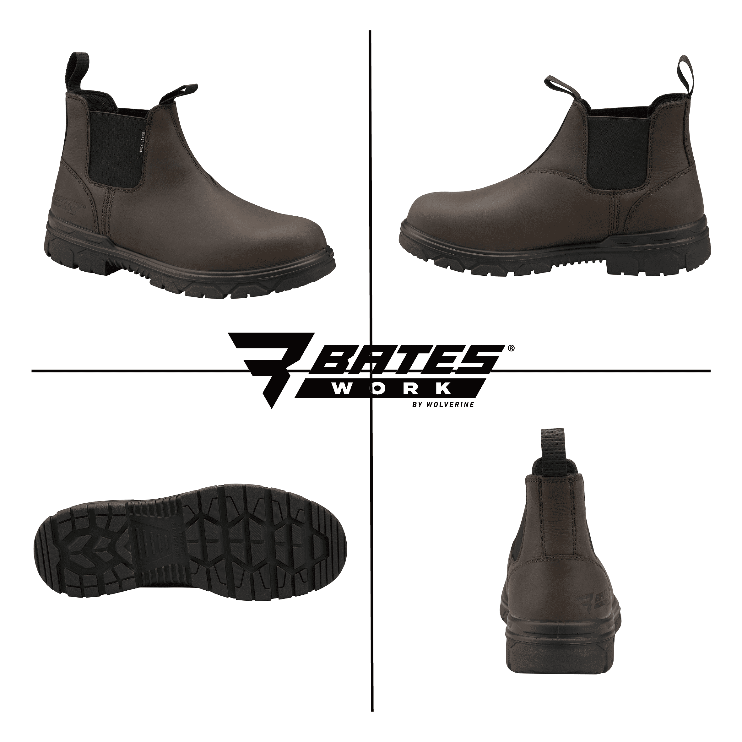 Bates Work by Wolverine Men's Bartlett Waterproof Comp Toe Chelsea Work Boot