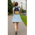 thumbnail image 7 of Madison & Dakota 13.5”L Mini Canvas Backpack for Everyday, School, Recreation, Commuting and Travel in Navy Blue and Yellow, 7 of 7