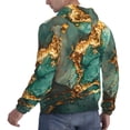thumbnail image 6 of Fotbe Men's Hoodie with Emerald Color Gold Marble Pattern - Kangaroo Pocket Pullover Hooded Sweatshirt, Perfect for Daily Wear, Travel, and Home-X-Large, 6 of 7