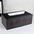 thumbnail image 1 of Elegante soporte para caja de pañuelos de piel sintética, servilletero rectangular, dispensador de caja de papel de bombeo, soporte para pañuelos faciales con parte inferior magnética para decoración, 1 of 1