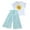 Mint Green, variant on Hiijoy Toddler Girls Summer Outfits Sunflower Print T-Shirt Pleated Pants Set, Sizes 3-4T