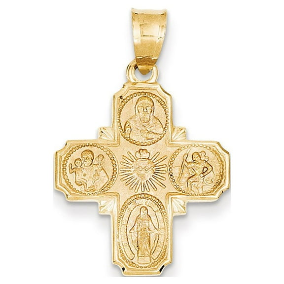 14k Yellow Gold 4-Way Medal Pendant