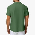 thumbnail image 4 of AHTJRT Mens Trendy Short Sleeve Button Down Summer Casual Vacation Wedding Textured T-Shirts Green 2XL, 4 of 7