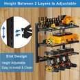 thumbnail image 6 of 3 Layers Wall Mount Power Tool Organizer with 4 Drill Holders 150Lbs Load Capacity, 6 of 12
