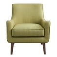 thumbnail image 3 of Mid-Century Accent Chair, Modern Upholstered Armchair with Wood Legs, Comfy Single Sofa Chair for Living Room, Bedroom, Green, 3 of 7