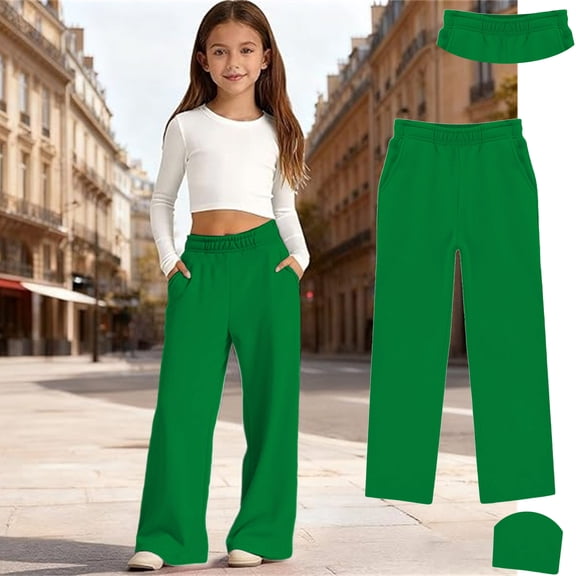 Kids School Pants For Girls Pants Stretch Pants With Pockets Straight Pants Multicolor Pants Back To School Clothes For Girls Kids Girls Outfits Size 9-10 Years