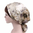 thumbnail image 2 of Sonducket Envoltura de pelo de seda, sombrero con lazo para mujer, cubierta para la cabeza, turbante, bufanda para la cabeza, gorro para dormir, envolturas Type3 NO3 Sonducket AP008209-08, 2 of 4