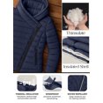 thumbnail image 5 of Womens Insulated Premium Winter Puffer Jacket Lightweight Navy Snow Jacket-L, 5 of 9