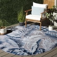 thumbnail image 2 of SAFAVIEH Cabana Rosario Botanical Indoor/Outdoor Area Rug, Beige/Navy, 6'5" x 6'5" Round, 2 of 12