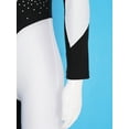 thumbnail image 6 of iixpin Kids Girls Rhinestone Dance Unitard Long Sleeve Skating Jumpsuit Gymnastics Bodysuit Full Length Dancewear White 10, 6 of 7