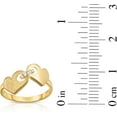 thumbnail image 4 of Floreo 10k Yellow Gold Double Locked Hearts CZ Women's Ring, 4 of 5