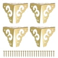 thumbnail image 1 of 4Pcs Vintage Brass Corner Protector 1.2 Inch Triangle Safety Guards Metal Corner Protector (Brass Yellow), 1 of 7