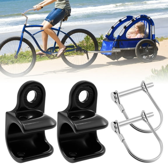 2Pcs Towing Hitch Easy and Quick Mounting Iron Bicycle Trailer Coupling with Buckle Bike Trailer Attachment for Kid Pet Cargo