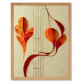thumbnail image 1 of Modern Abstract Orange Autumn Leaf and Musical Notes Music Staff Lines Art Print Framed Poster Wall Decor 12x16 inch, 1 of 5