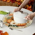 thumbnail image 2 of Mantel individual de otoño, mantel con temática otoñal, mantel de calabaza y hojas de arce, manteles individuales para fiesta de la cosecha de otoño, diseño trenzado de lino, resistente a las manchas, 2 of 6
