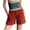 Brick Red, variant on Women's High Waisted Denim Shorts with Patch Pockets Casual