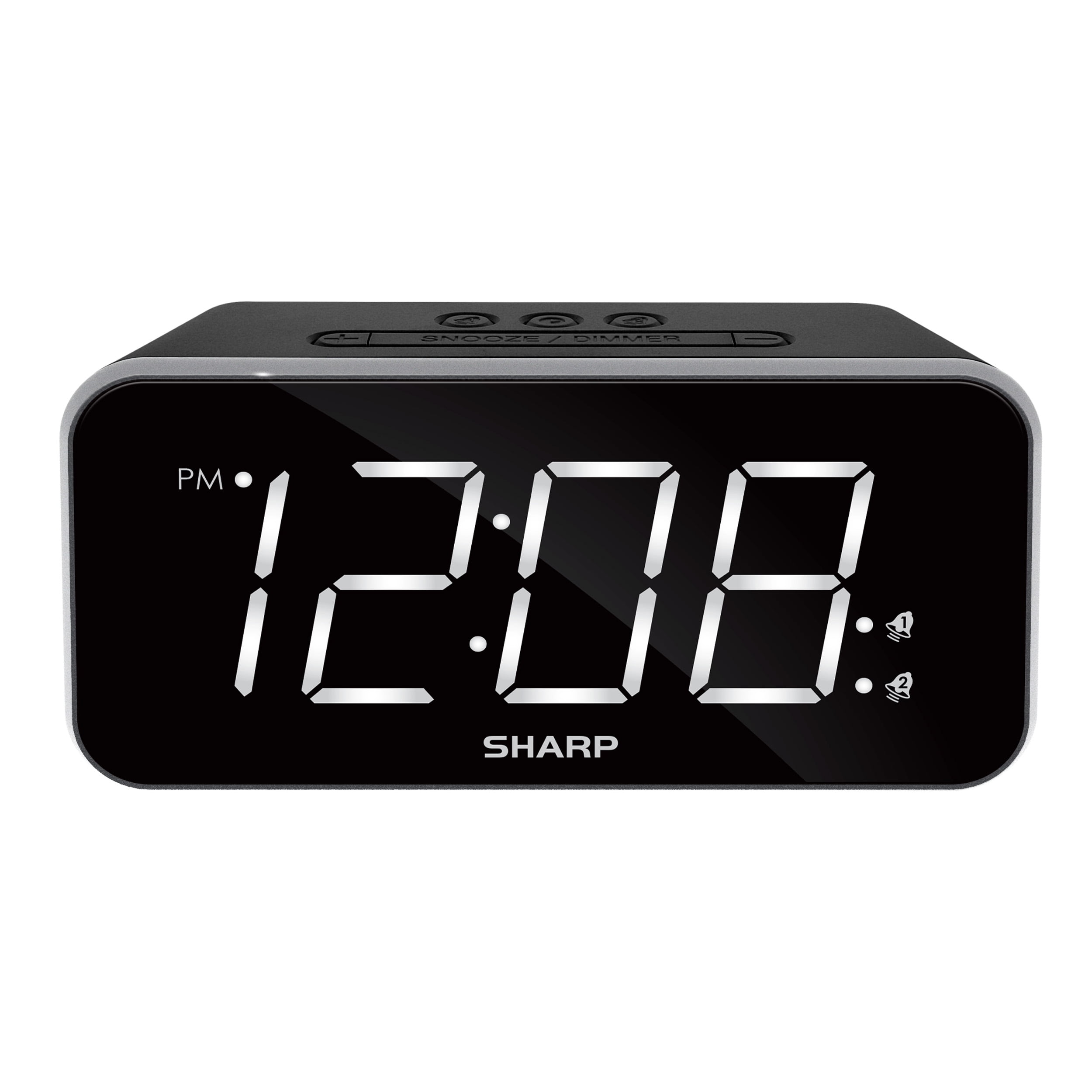 Sharp Dual Alarm with Jumbo Easy to Read 1.8 White LED Display, SPC736A