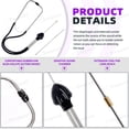 thumbnail image 4 of 2Pcs Automotive Stainless Steel Mechanic Cylinder Stethoscope Engine Stethoscope Kit Includes Rubber Ear Buds Probe Tube, Diagnostic Tool for Cars, Trucks and Motorcycles, Engine Tester (Black), 4 of 7