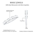 thumbnail image 6 of Rosec Jewels Oval and Baguette Moissanite Half Eternity Ring - Wedding Anniversary Ring - D-VS1 Quality, 925 Sterling Silver, US 4.00, 6 of 7