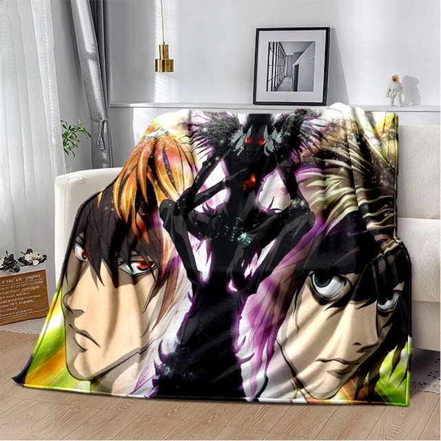 Manta de franela con estampado de Death Note, manta suave y cálida para sala de estar, dormitorio, cama, sofá, regalos de oficina, envío directo