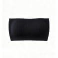 thumbnail image 5 of Womens Bandeau Tube Top – Seamless Strapless Bra Top Soft Stretch Comfortable Ribbed Crop Top Fits Black-strapless bra, 5 of 5