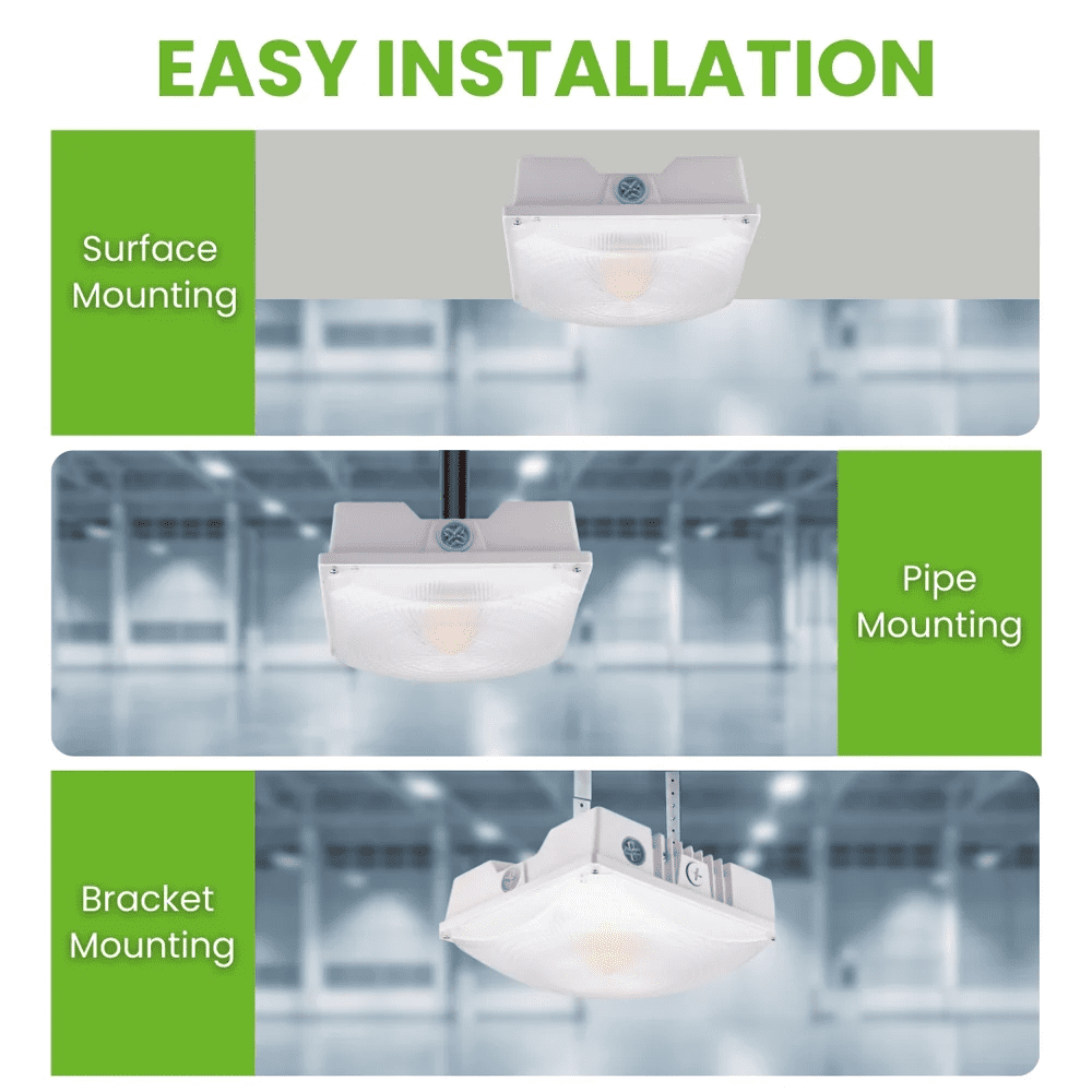 Green Light Depot LED Canopy Light - 40W - Outdoor Parking Garage Light - PGD - White - (UL+DLC 5.1)