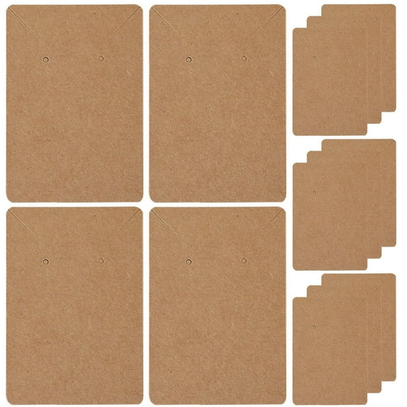 GOOHOCHY Light Brown Kraft Paper Earring Cards for Storage and Display 100 Pieces
