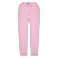thumbnail image 4 of Gibobby Kids Girls Wide Leg Pants Casual Loose Drawstring Summer Athletic Joggers with Pockets Beach Vacation Clothes,Light Pink,11-12 Years, 4 of 5