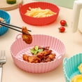 thumbnail image 1 of Panier de Friteuse à Air Chaud Cuisine Réutilisable Résistant à la Chaleur Cuisson Gâteau Friteuse à Air Pot Grill Ondulé Lavable Poulet Frit Pizza Doublure de Friture Plateau Rose, 1 of 7