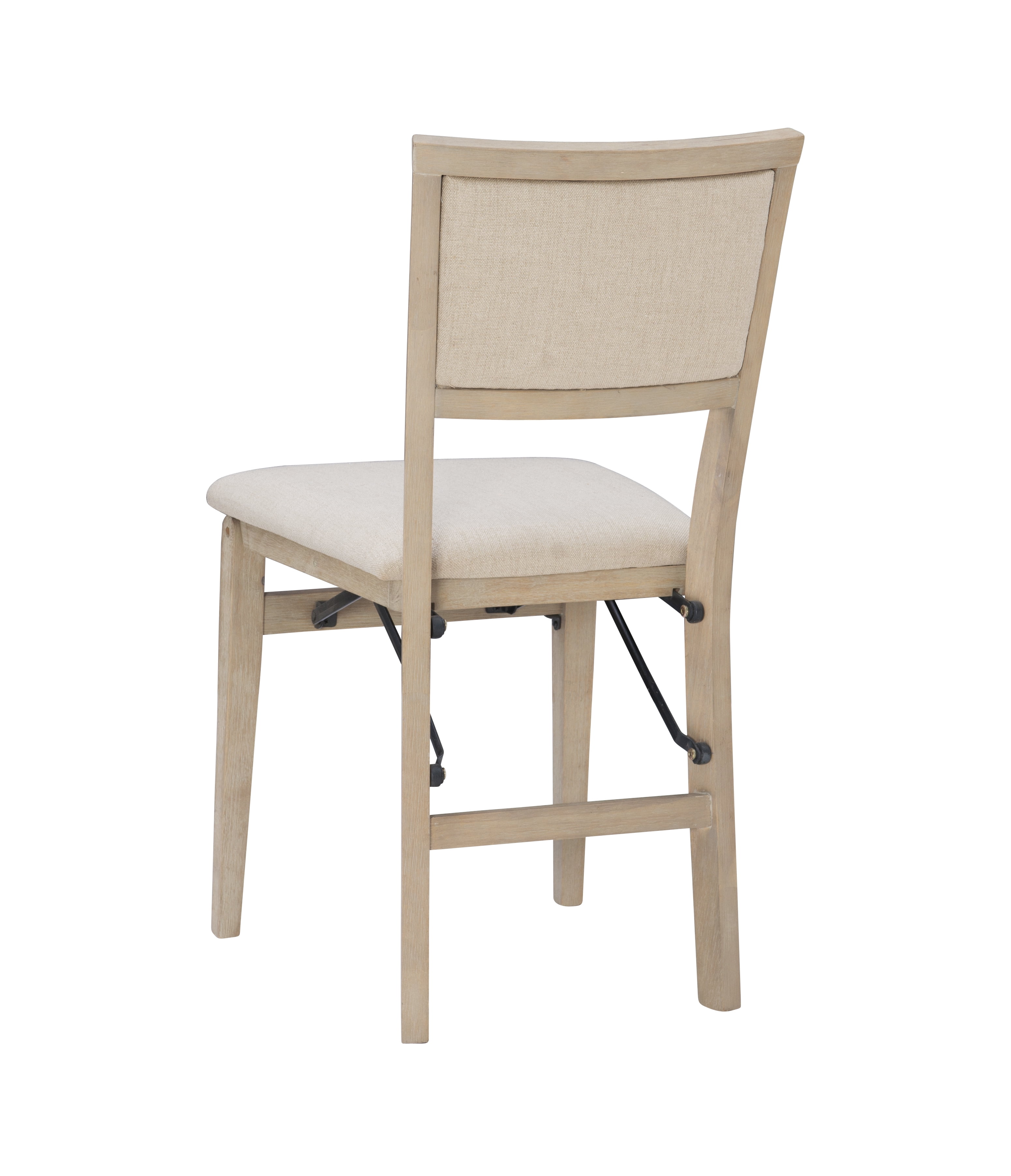 Linon Kristle Indoor Folding Dining Chair, Set of 2, Graywash/Beige