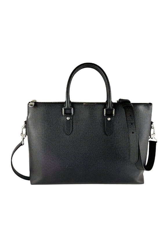 Pre-Owned Louis Vuitton Anton Briefcase Handbag Shoulder Bag Taiga Black Silver Men's M33416...