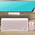 thumbnail image 3 of IK6620 2.4ghz Wireless 90 Keys + Multimedia Keyboard And Mouse Set (White and Pink), 3 of 7