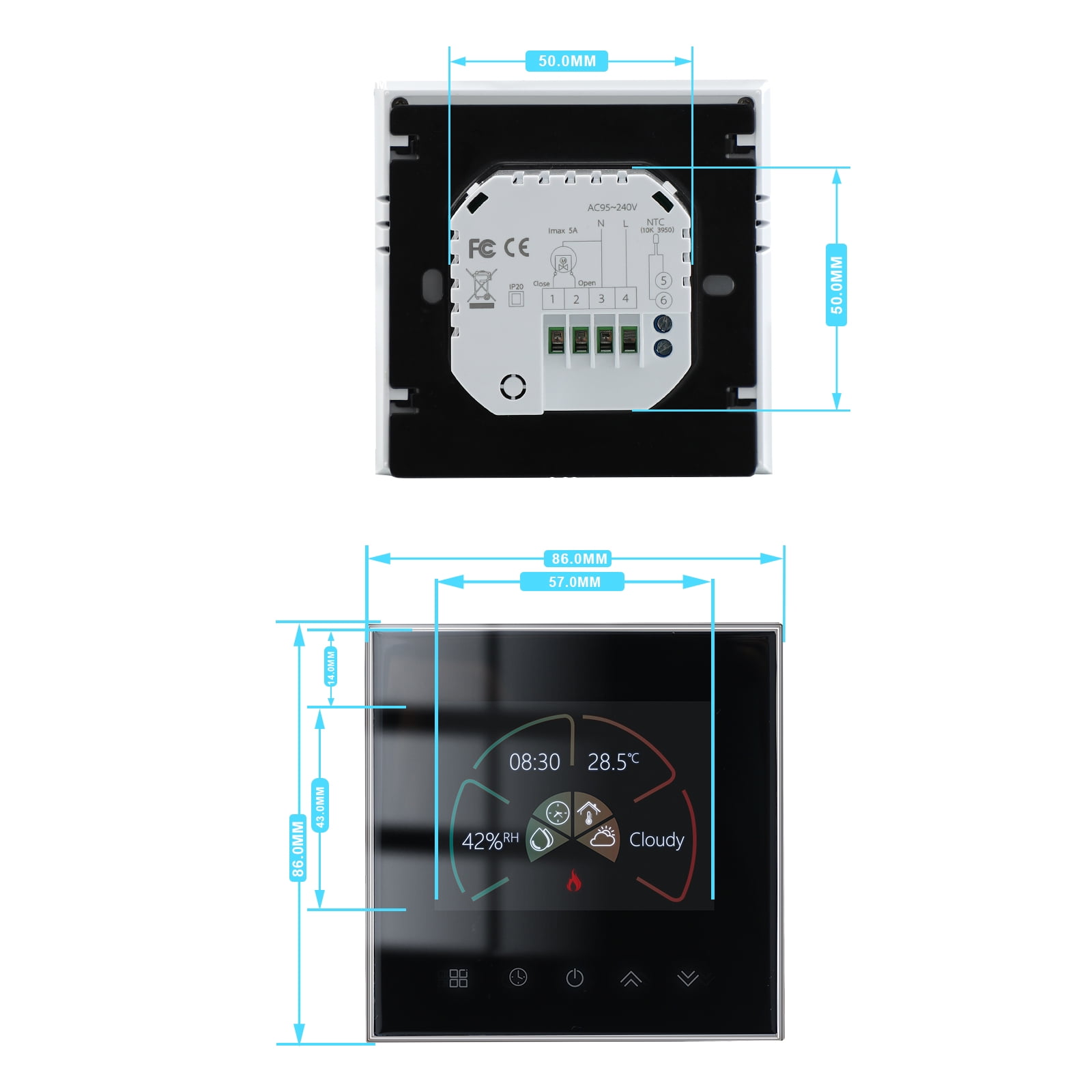 AREALER WiFi Smart Thermostat Temperature Controller Weekly Programmable Control/ Mobile APP/ Voice Control Compatible with / Home, for Water Heating 5A