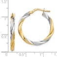 thumbnail image 2 of 14k Yellow Gold and Rhodium Twisted Hoop Earrings - Measures 25x26mm Wide 2.5mm Thick, 2 of 2