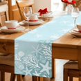 thumbnail image 5 of Summer Ocean Starfish Table Runner 72 Inches, Coastal Coral Beach Conch Teal Green Bed Runner Dresser Scarves Tabletop for Indoor Outdoor Parties/Ceremony/Banquet, 14" x 72", 5 of 9