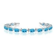 thumbnail image 1 of 14K White Gold Oval Blue Topaz Tennis Bracelet, 1 of 3