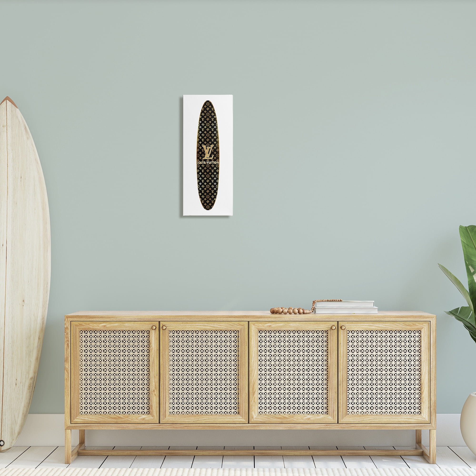 Stupell Industries Designer Brand Surfboard Nature Painting Gallery Wrapped Canvas Art Print Wall Art, 10 x 24