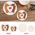 thumbnail image 3 of SKYSONIC 2 pcs Cute Dachshund Dog Pot Holders Trivets, Heat Resistant Trivets,Creative Valentines Love Cotton Thread Weave Mats for Hot Pads Pans Pot Bowl Teapot, 3 of 7