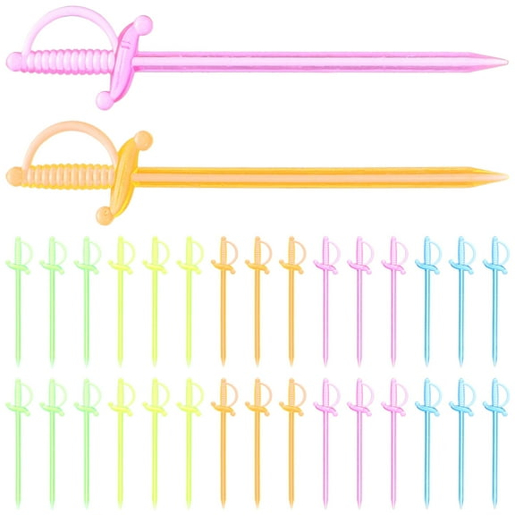 MLINS  200 Pcs Cocktail Party Supplies Fruit Stick Sword Shaped Picks