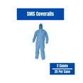 thumbnail image 3 of PSBM Industrial SMS Coveralls, Comfortable Fit, Non-Woven and Breathable, 50 Pieces, Large, Blue, 3 of 6