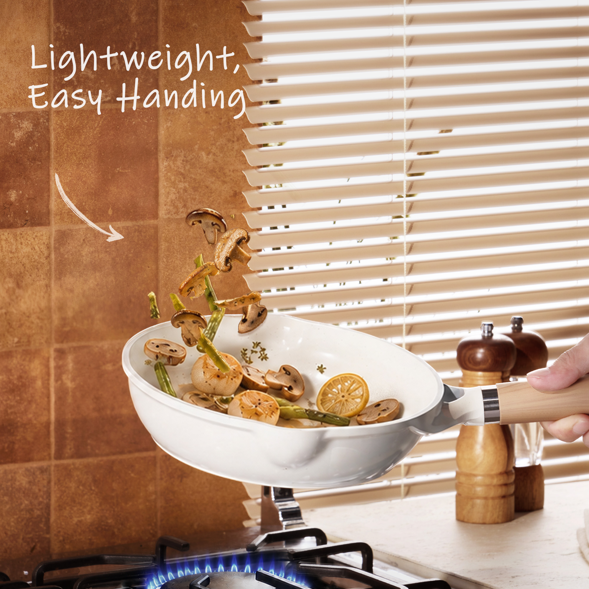 Carote 8" Ceramic Nonstick Frying Pan, White Granite photo 6