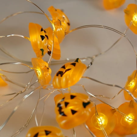 Lumabase Battery Operated Led Waterproof Mini String Lights With Timer 40 Total Jack O Lantern 2 Pack