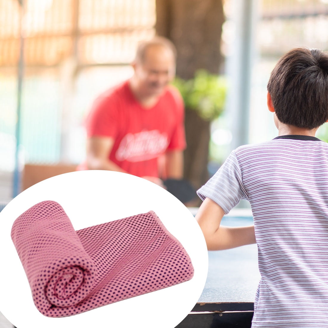 Unique Bargains 4 Pcs Soft Microfiber Sport Cool Touch Towel 11"x30" Red