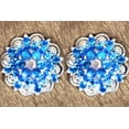 thumbnail image 3 of Set Of 16 Western Screw Back Concho Capri Blue Ab Crystal 1-1/4In Saddle, 3 of 7