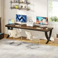 thumbnail image 2 of Fnova 78.74" Modern Desk, Wooden Computer Desk Writing Desk with Storage Shelf, Back Baffles & Metal Legs, for Living Room/Kitchen/Home Office, Easy Assembly, 2 of 13