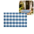 thumbnail image 6 of Blue White Plaid Cotton Blend Doormat for Front Door Entryway, Hand Woven Layered Washable Rug for Porch, Farmhouse Home Decor Indoor Outdoor Floor Mat, 6 of 6