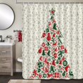 thumbnail image 2 of Jbralid Christmas Tree Shower Curtain Fun Santa Snowman Snowflake Bathroom Decor Cute Colorful Bath Curtain Winter Holiday New Year Hooks Included 72X72IN, 2 of 6