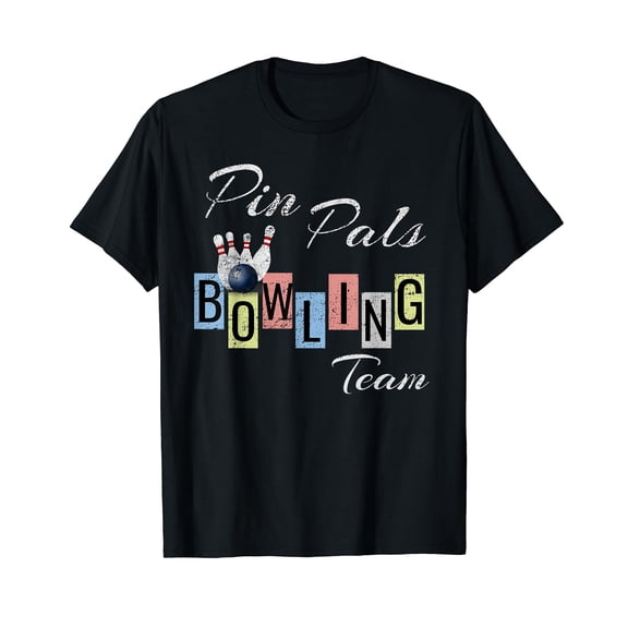 Funny Bowling Team Shirt Pin Pals Fun Bowler League Tee